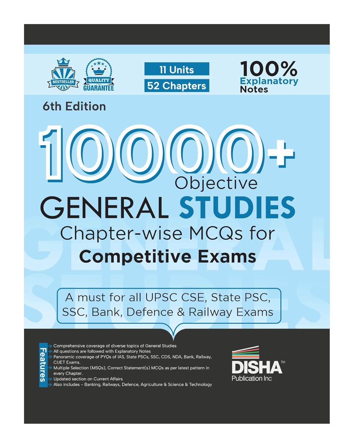 Disha 10000+ Objective General Studies Chapter-wise MCQs for Competitive Exams 6th Edition stumbit